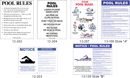 Swiming Pool Rules Information